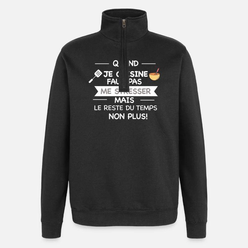 humorous kitchen apron - Quarter-Zip Sweatshirt - black