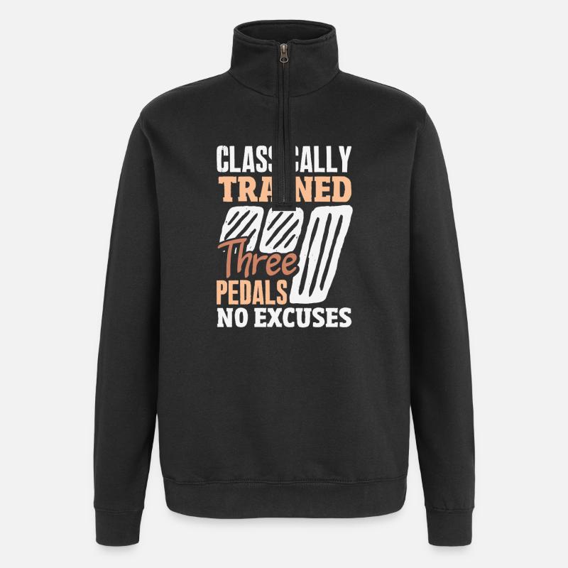 Manual car, classically trained - Quarter-Zip Sweatshirt - black