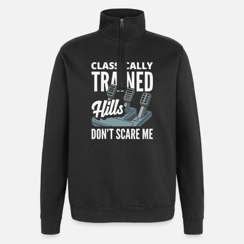 Manual car, classically trained - Quarter-Zip Sweatshirt - black