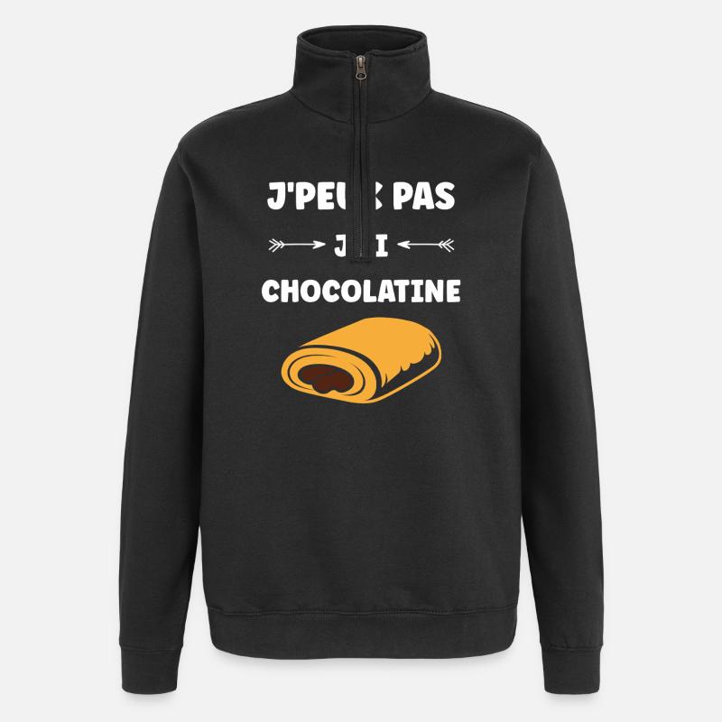 chocolatine - Sweat à zip 1/4 - noir