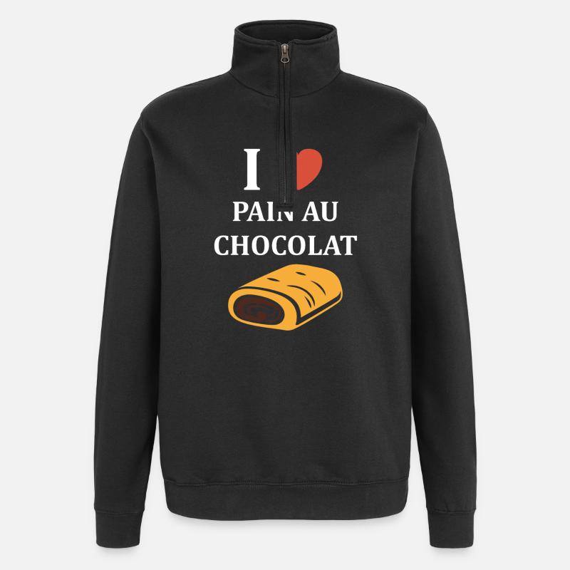 chocolatine - Sweat à zip 1/4 - noir