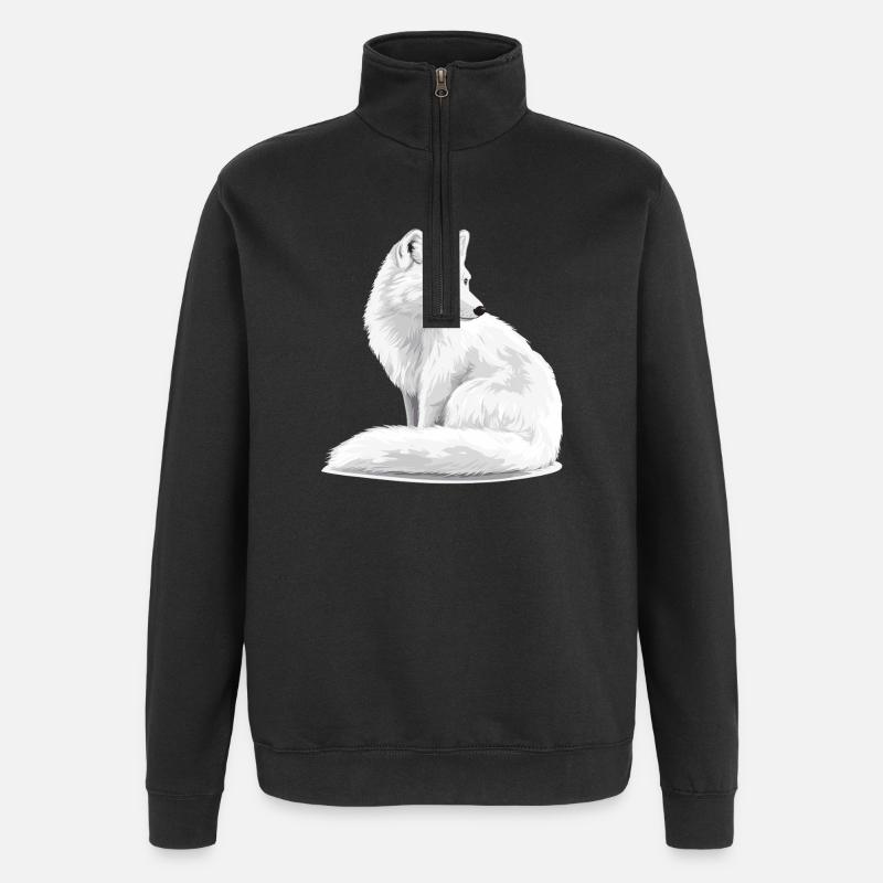 Illustration du Renard Blanche-Neige - Sweat à zip 1/4 - noir