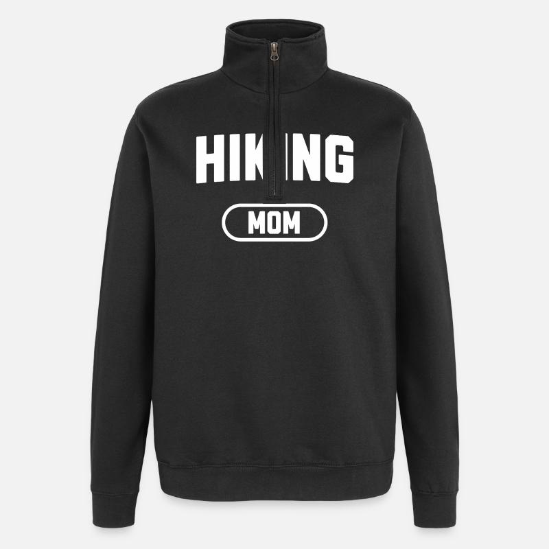 Maman randonneuse - Sweat à zip 1/4 - noir