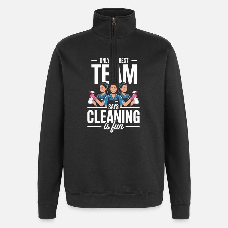 Cleaner Cleaning Team Service Cleaning - Quarter-Zip Sweatshirt - black