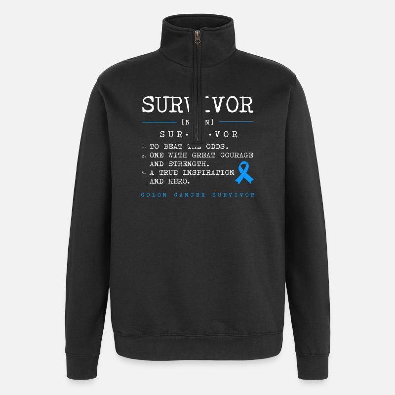 Darm Krebs Dickdarm - Quarter-Zip-Sweatshirt - Schwarz