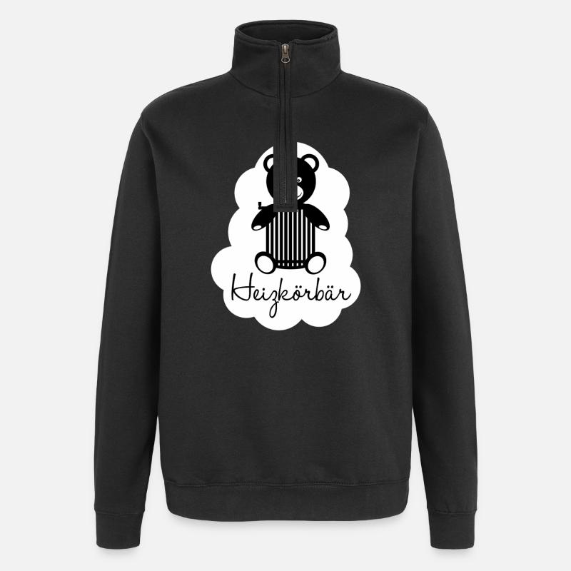 Ours à panier chauffant - Sweat à zip 1/4 - noir