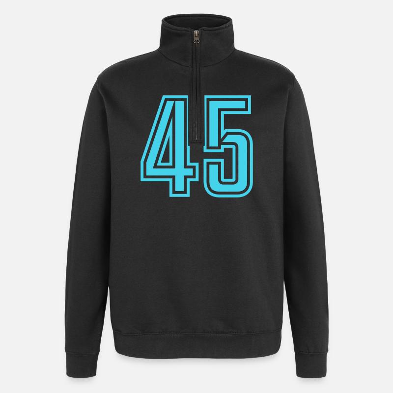 45 - Sweat à zip 1/4 - noir
