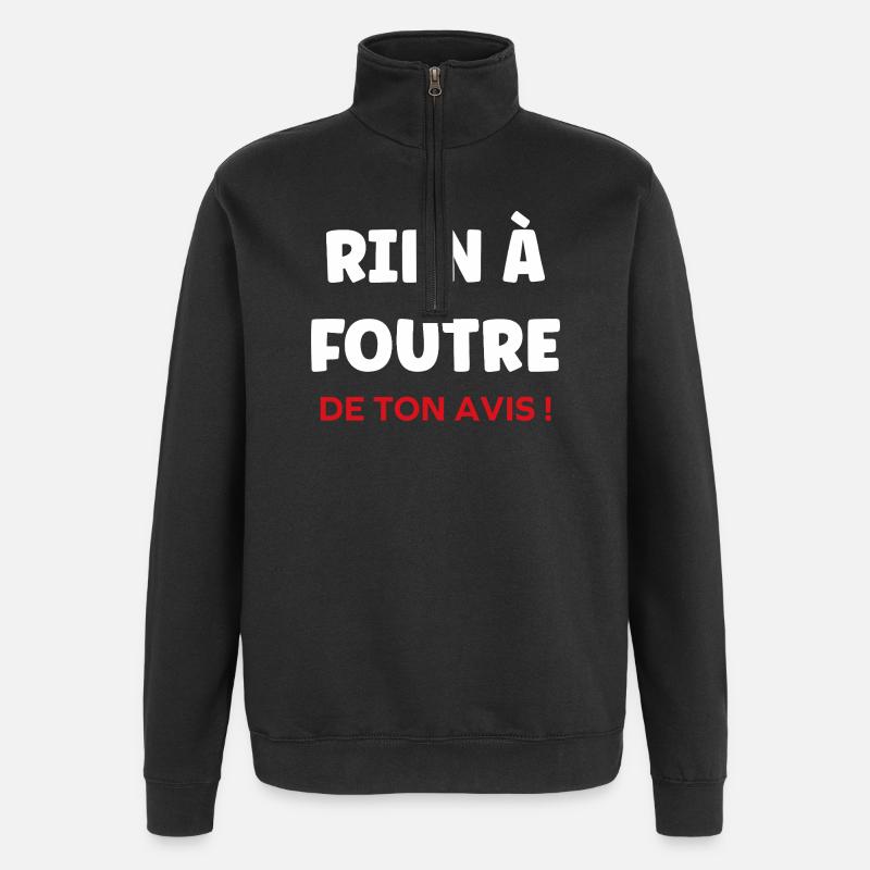 I don't give a damn - Quarter-Zip Sweatshirt - black