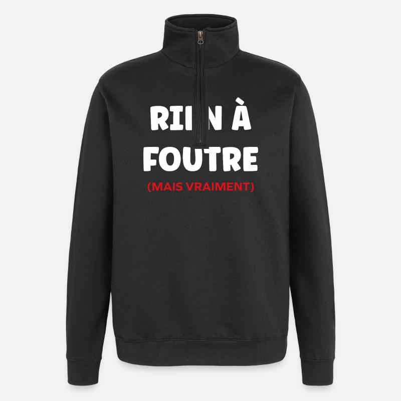 I don't give a damn - Quarter-Zip Sweatshirt - black