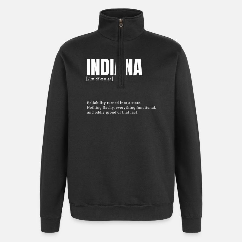 Indiana State Pride Retro Logo - Quarter-Zip Sweatshirt - black