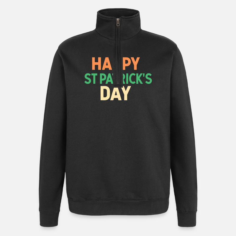 Frohen St. Patrick's Day - Quarter-Zip-Sweatshirt - Schwarz