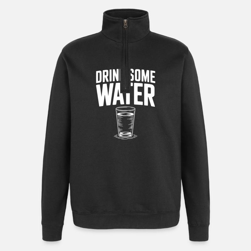 Drink Some Water - Quarter-Zip Sweatshirt - black
