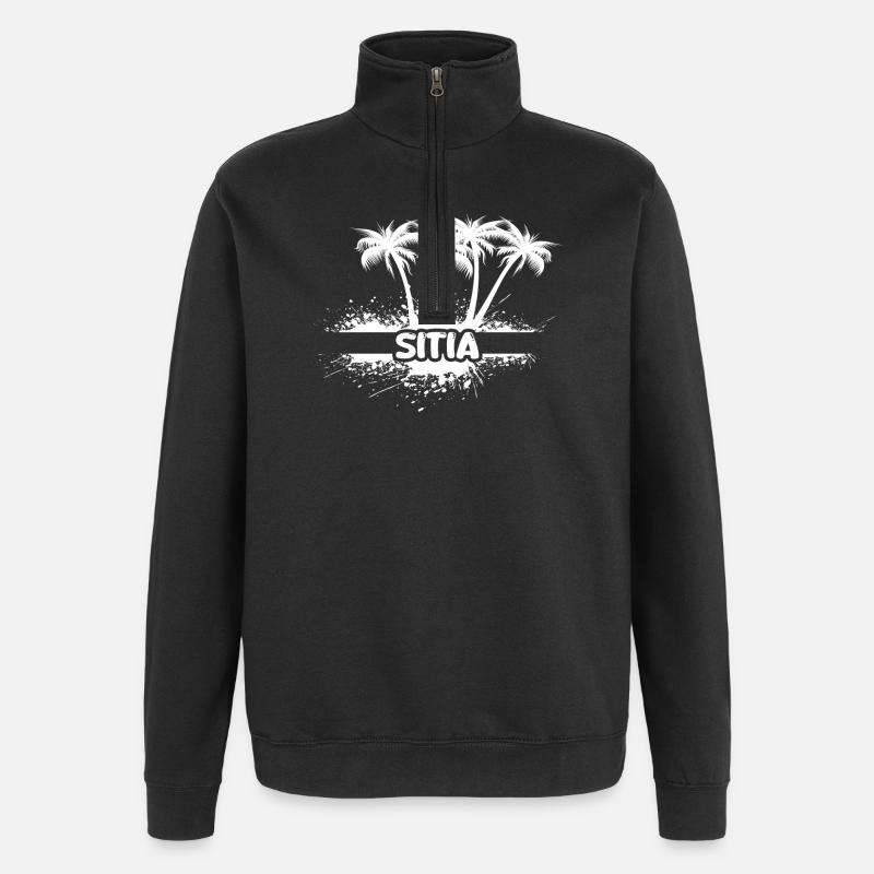 Sitia en tant que Soleil - Sweat à zip 1/4 - noir
