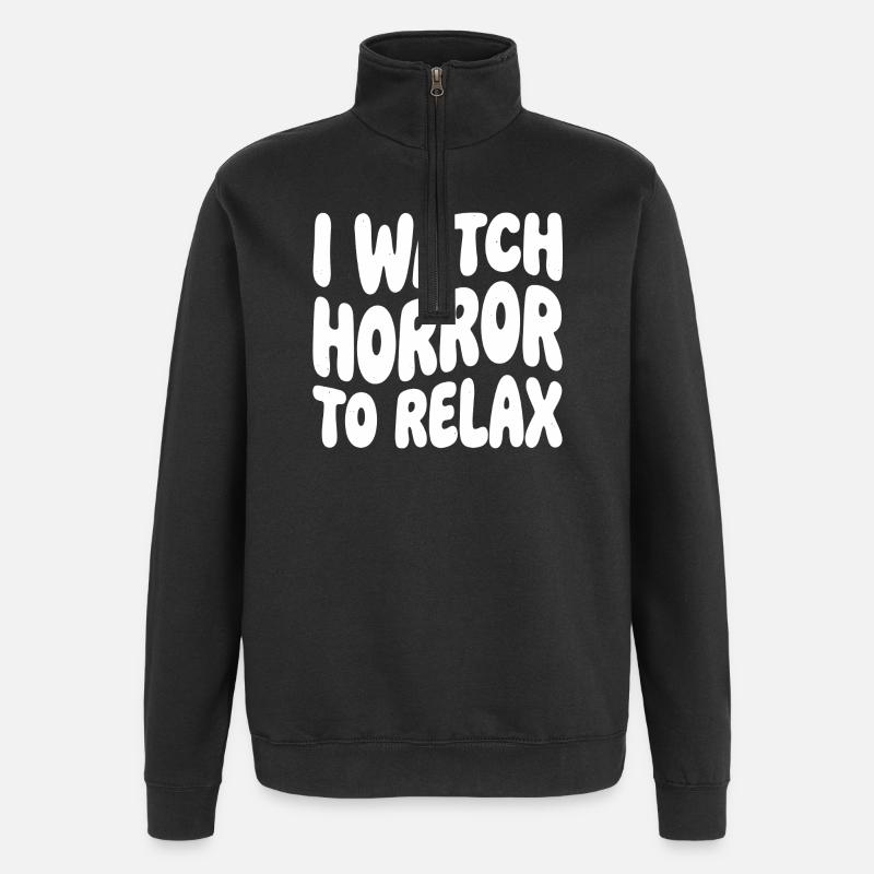 L’horreur pour se détendre - Sweat à zip 1/4 - noir