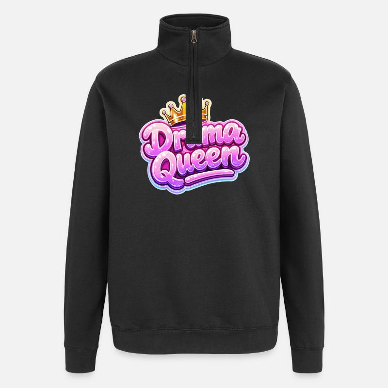 Drama Queen Krone  - Quarter-Zip-Sweatshirt - Schwarz