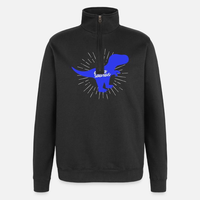 Dadasaurus Funny Dad Dinosaur T-Rex - Quarter-Zip Sweatshirt - black