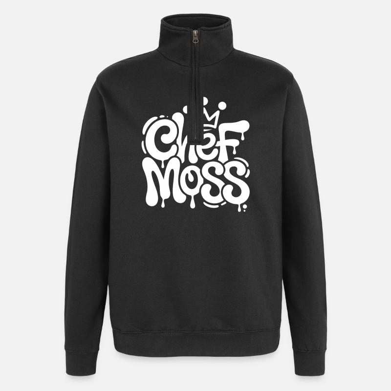 Chef Moss Graffiti Crown - Quarter-Zip Sweatshirt - black