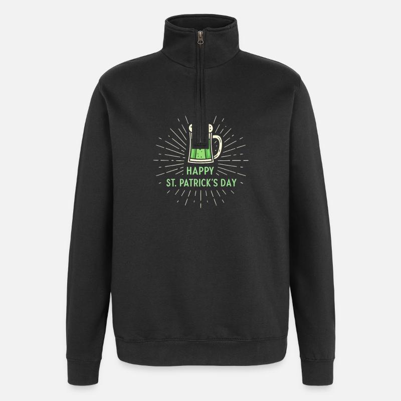 Verre Vert StPatrick - Sweat à zip 1/4 - noir