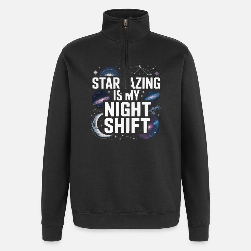 Astronomer Galaxy Outerspace Universe Astronomy - Quarter-Zip Sweatshirt - black