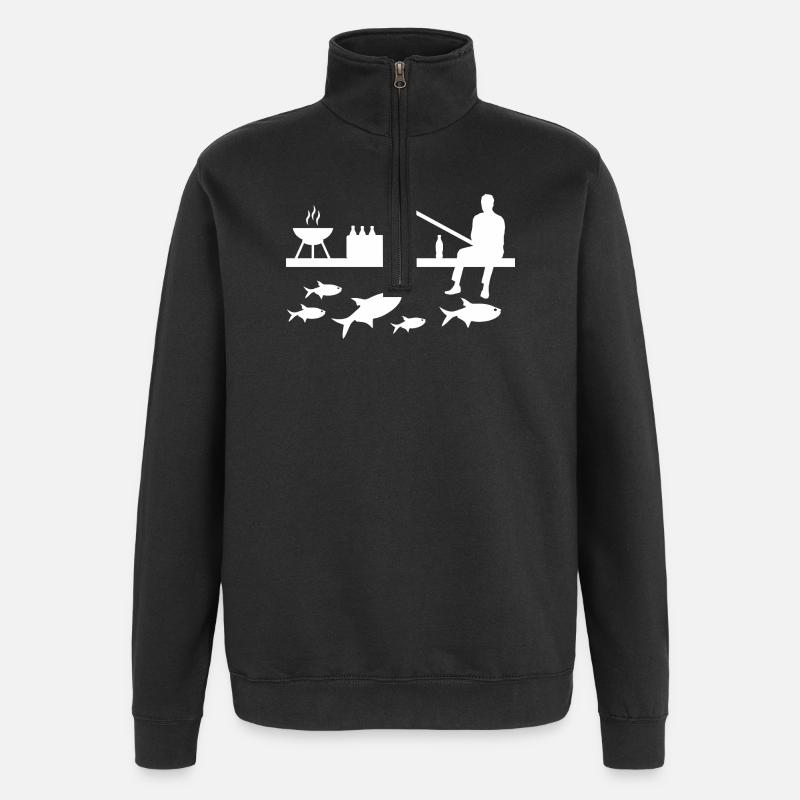 Angling - Quarter-Zip Sweatshirt - black