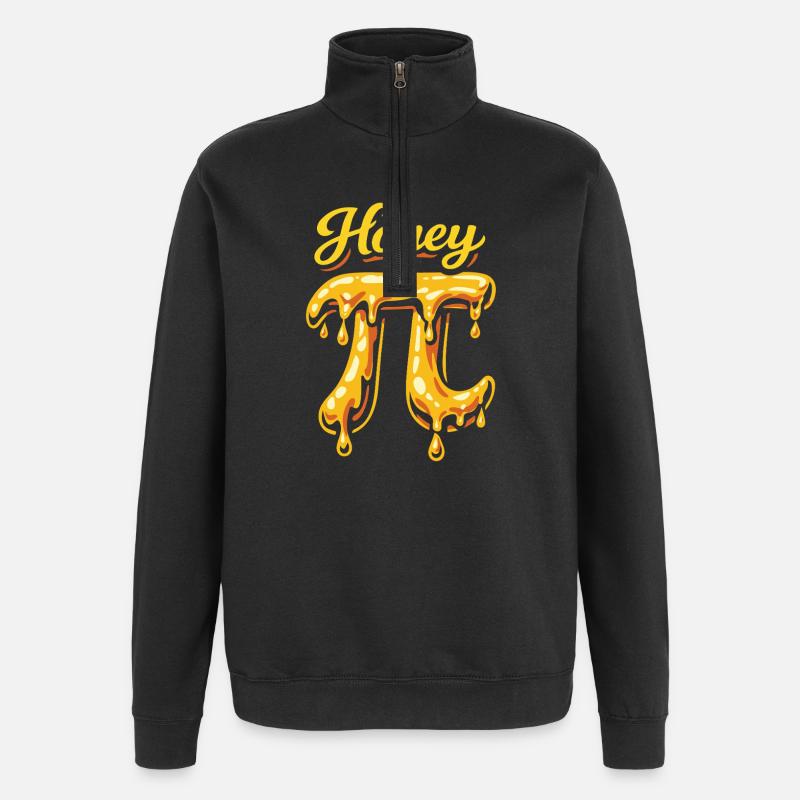 Honig Pi - Honey Pie Wortspiel - Quarter-Zip-Sweatshirt - Schwarz