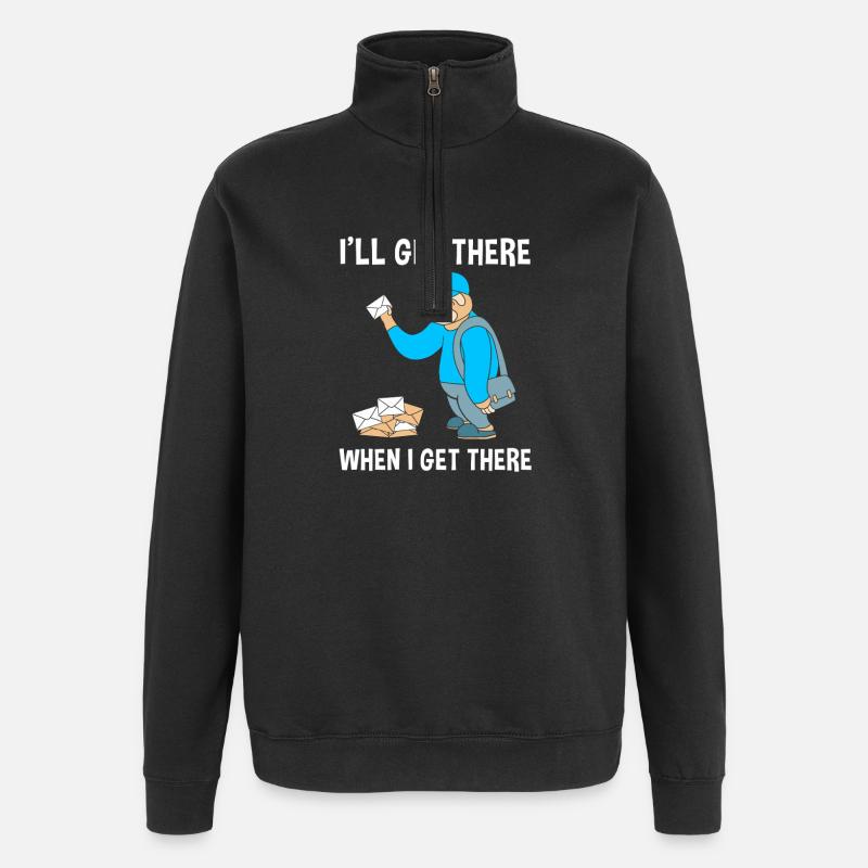 Post Poststempel Postbote - Quarter-Zip-Sweatshirt - Schwarz