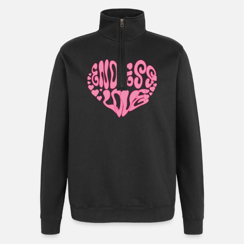 Amour sans fin – Heart - Sweat à zip 1/4 - noir
