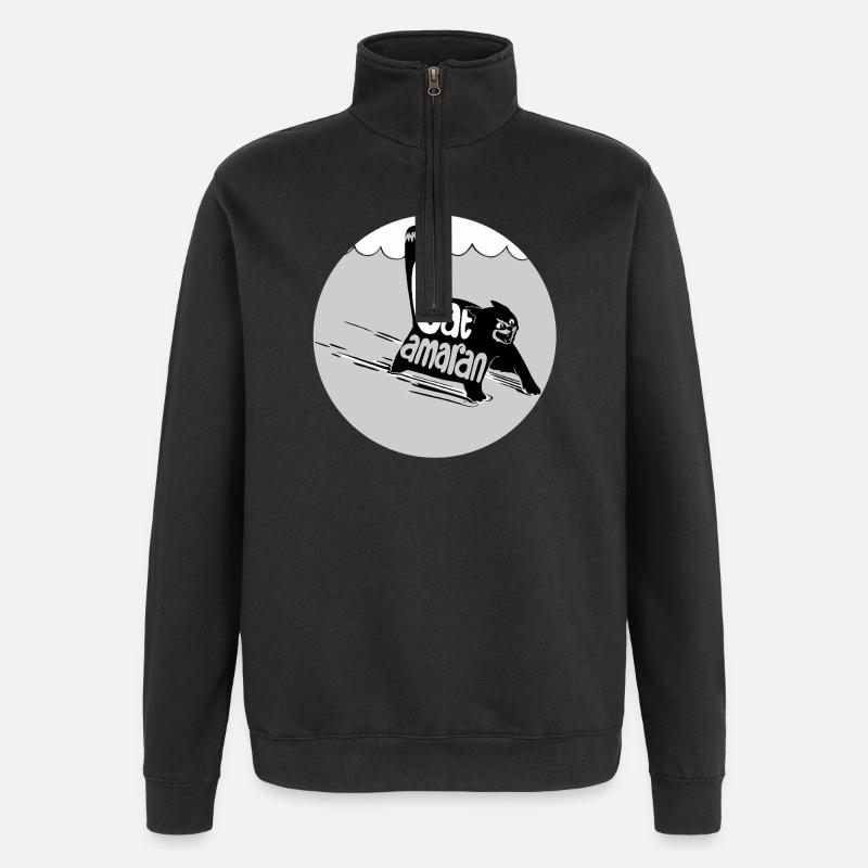 Typ-o-Cat #16 CATamaran - Quarter-Zip-Sweatshirt - Schwarz