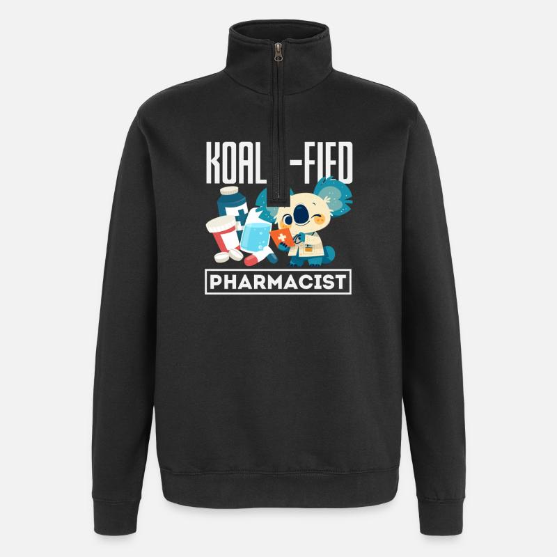 Koala Pharmacist Pharmacy Technician - Quarter-Zip Sweatshirt - black