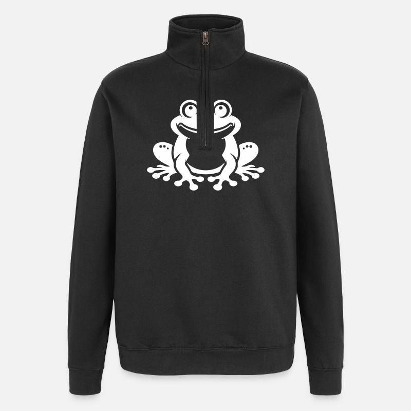 Toad Comic Frog - Quarter-Zip Sweatshirt - black