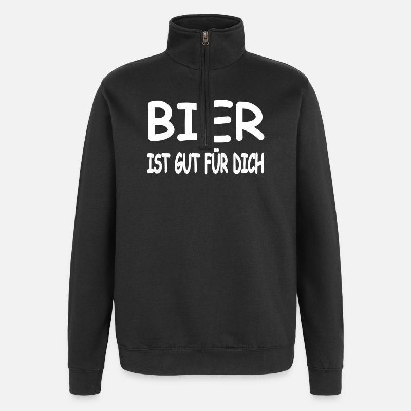 Bier - Quarter-Zip-Sweatshirt - Schwarz