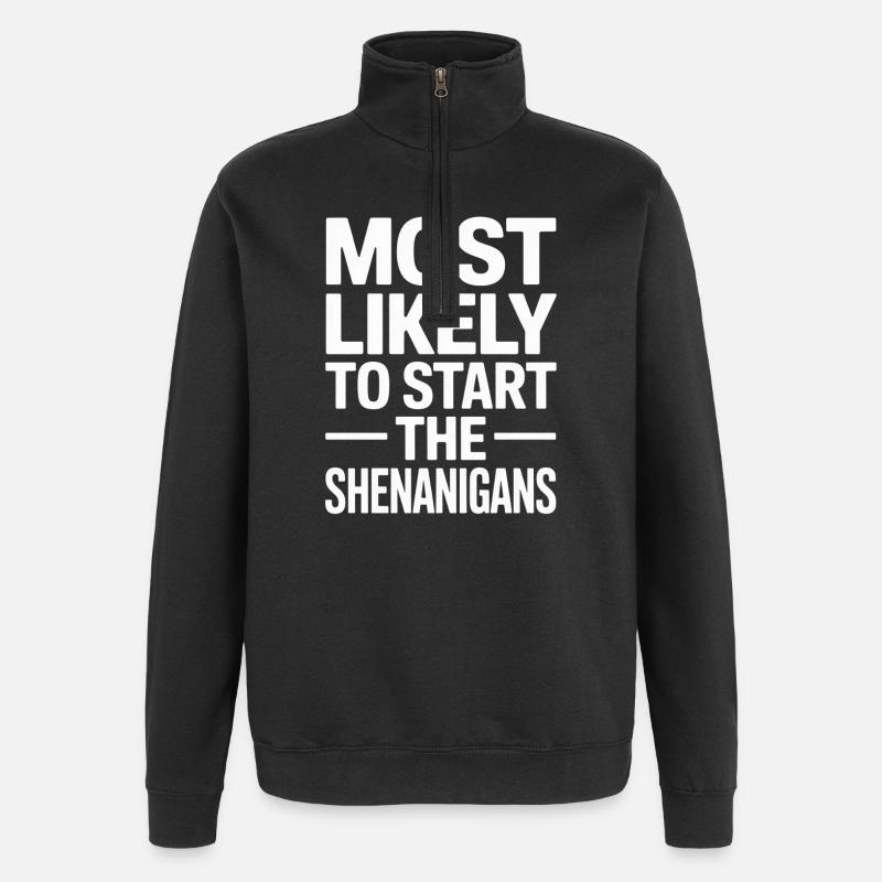 Höchstwahrscheinlich Eskapaden - Quarter-Zip-Sweatshirt - Schwarz