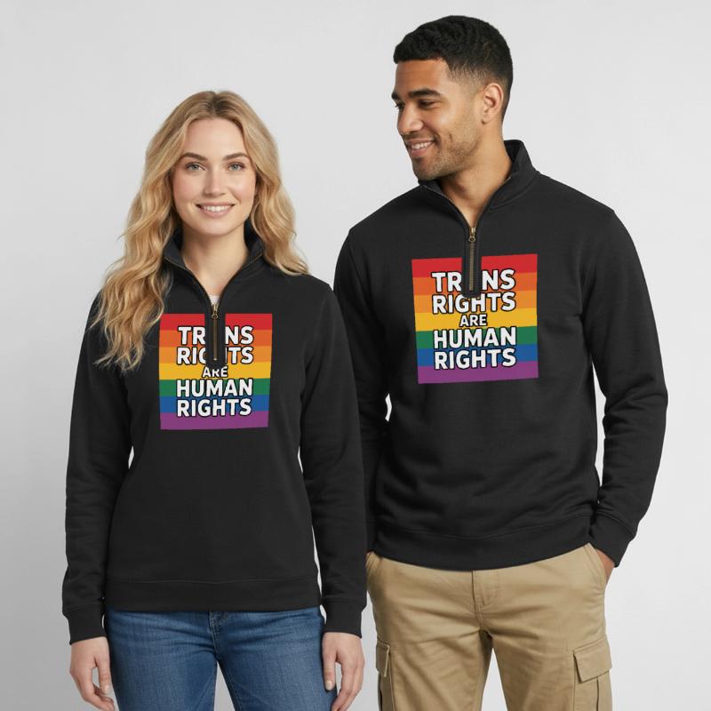 I diritti trans sono diritti umani - Pride Tee Felpa con zip 1/4