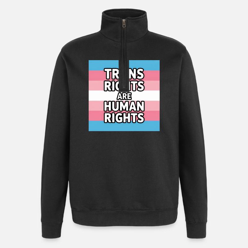 Trans-Rechte sind Menschenrechte – Pride Tee - Quarter-Zip-Sweatshirt - Schwarz