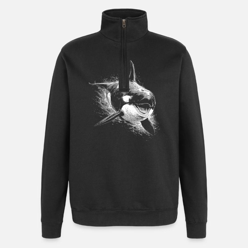 Schwertwal - Quarter-Zip-Sweatshirt - Schwarz
