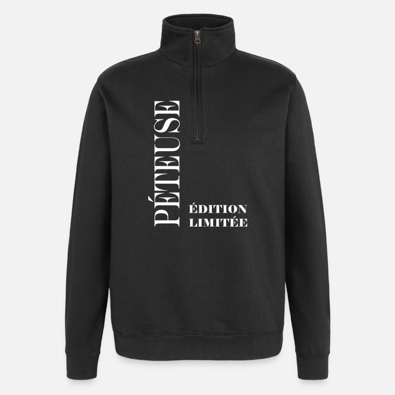 péteuse - Sweat à zip 1/4 - noir