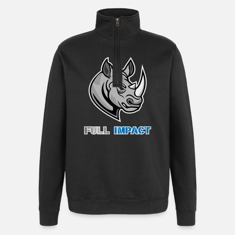 Rhino BJJ Workout - Quarter-Zip Sweatshirt - black