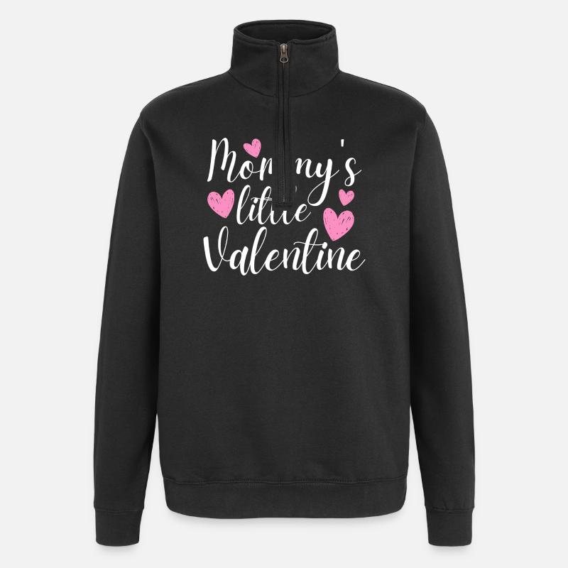 Mommy's Little Valentine - Sweat à zip 1/4 - noir