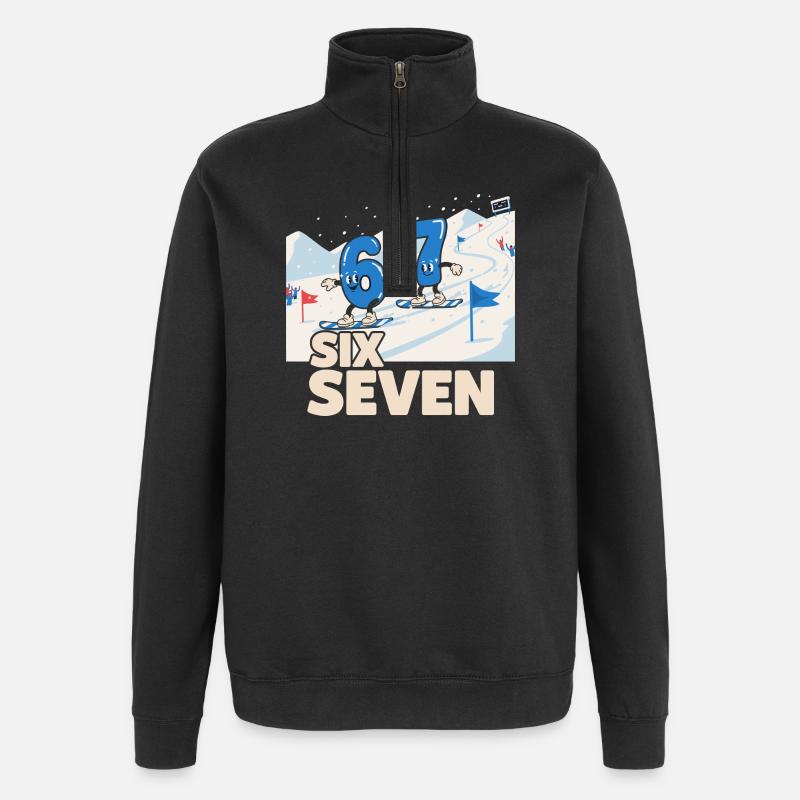 67 Snowboarding Six Seven Memes - Quarter-Zip Sweatshirt - black