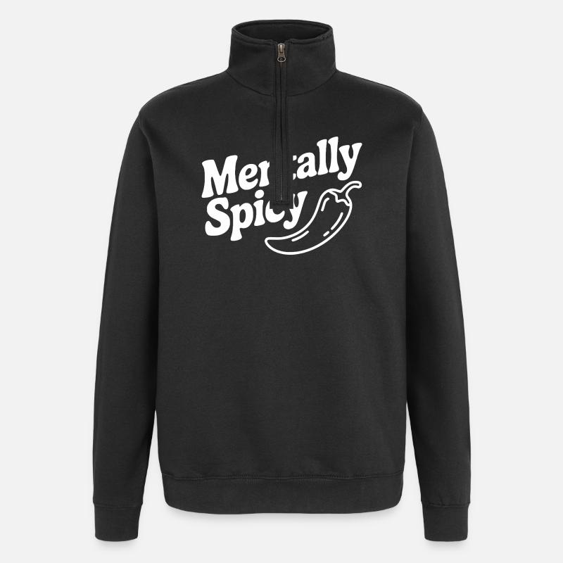 Mental scharf - Quarter-Zip-Sweatshirt - Schwarz
