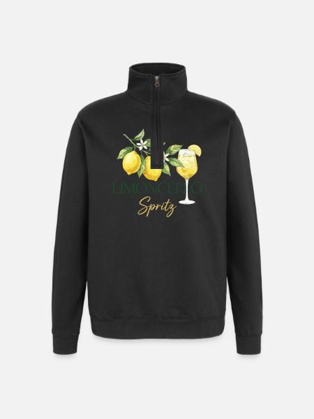 Limoncello Spritz – Summer Drink Lemon Design - Quarter-Zip Sweatshirt - black