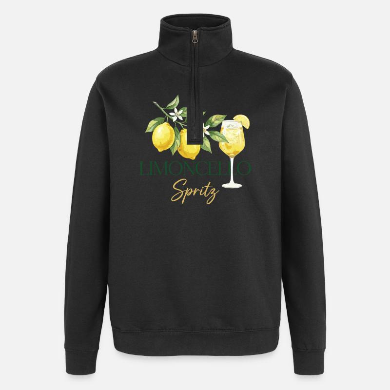 Limoncello Spritz – Summer Drink Lemon Design - Quarter-Zip Sweatshirt - black