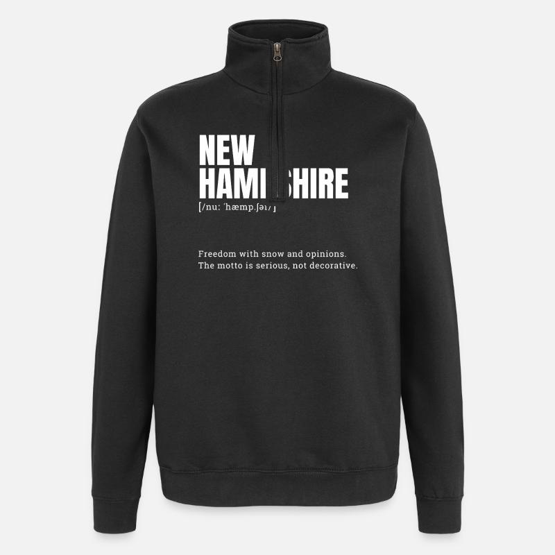 New Hampshire Snow Text - Quarter-Zip Sweatshirt - black