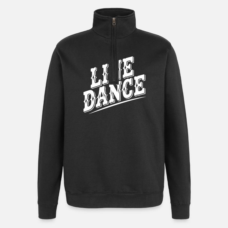 Line Dance Retro Stil - Quarter-Zip-Sweatshirt - Schwarz