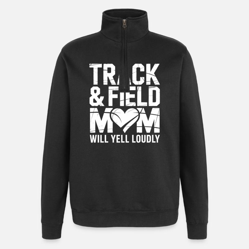Leichtathletik Sprüche Leichtathletik Geschenk - Quarter-Zip-Sweatshirt - Schwarz