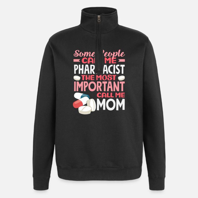Pharmacien Maman Technicienne en pharmacie Mère - Sweat à zip 1/4 - noir