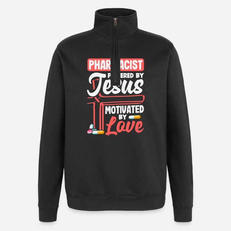 Pharmacist Jesus Christian Pharmacist - Quarter-Zip Sweatshirt - black