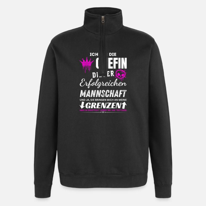 Chefin Erfolgreichen Mannschaft Chefin Geschenke - Quarter-Zip Sweatshirt - black
