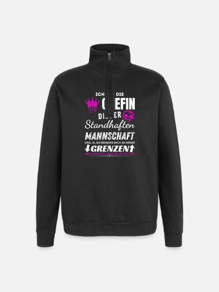 Chefin der Standhaften Mannschaft Chefin Geschenke - Quarter-Zip Sweatshirt - black