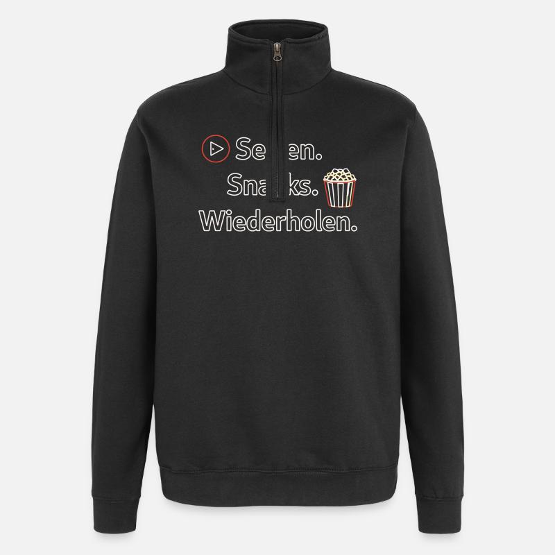 Serien Snacks Wiederholen - Quarter-Zip-Sweatshirt - Schwarz
